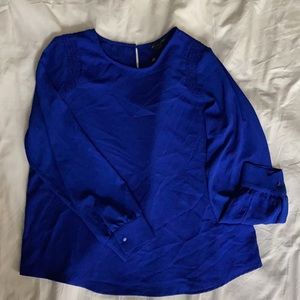 Adrianna Papell Blouse, Size large, Color blue,